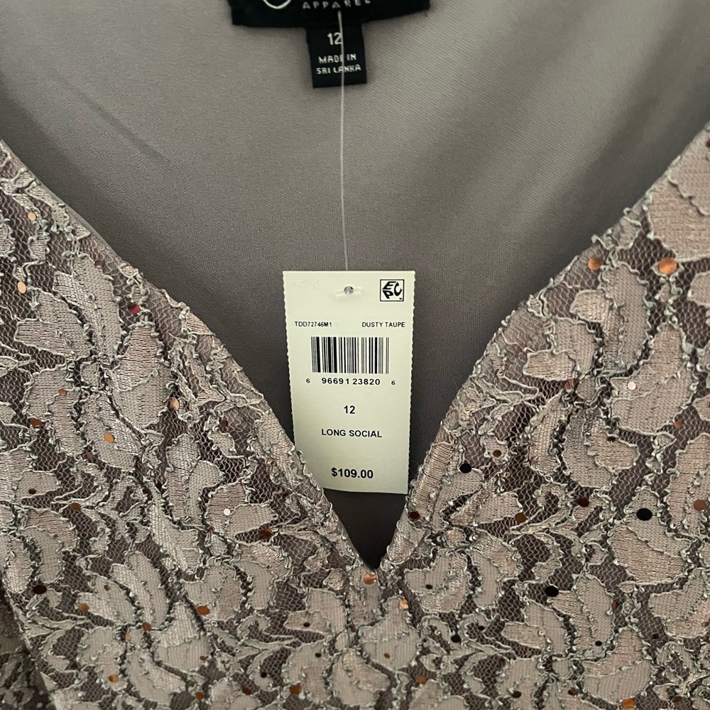 Long Social Lace Maxi Dress in Dusty Taupe